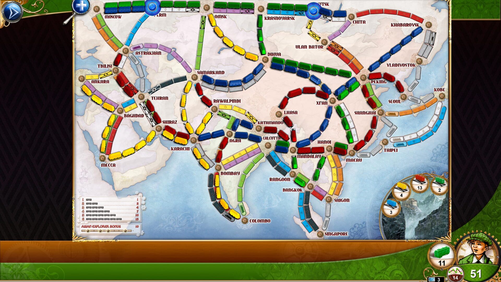 Screenshot for Ticket to Ride: Legendary Asia
