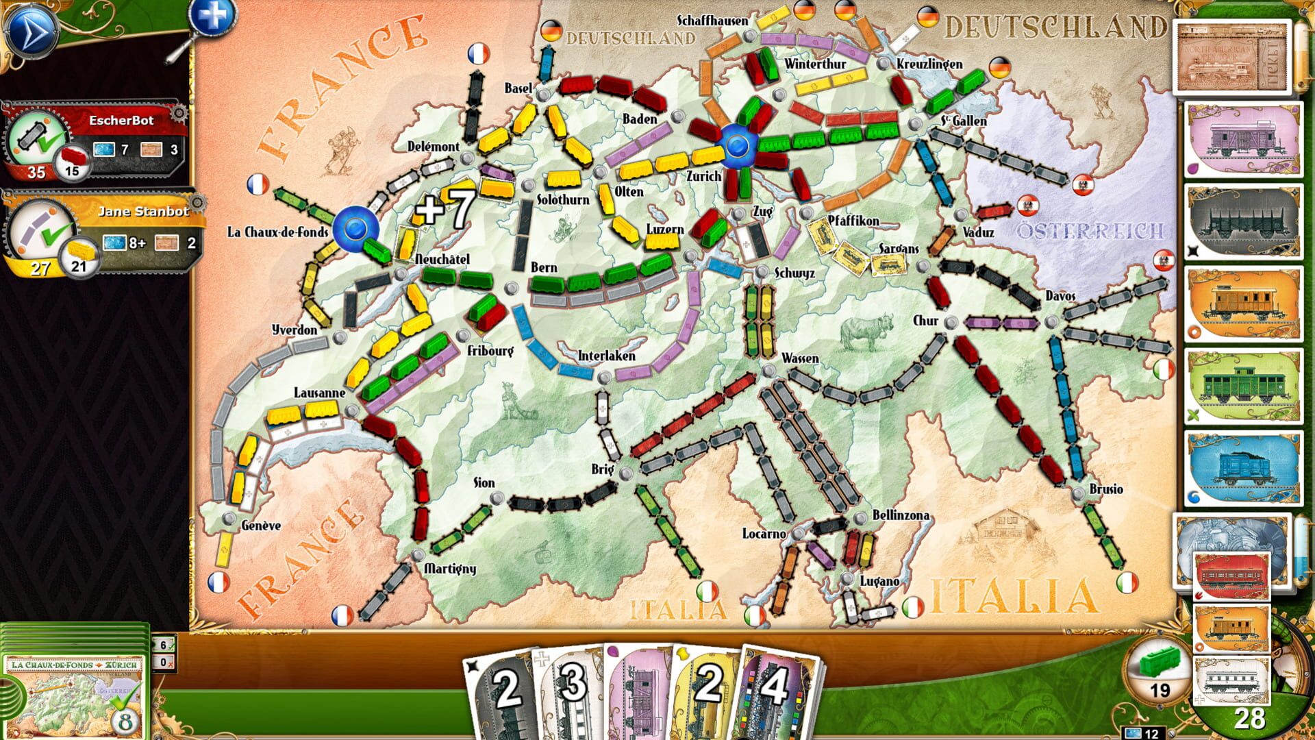 Screenshot for Ticket to Ride: Switzerland