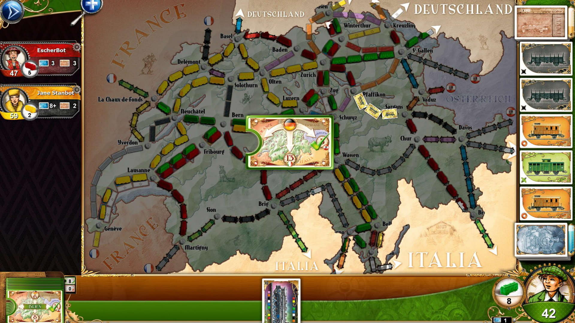 Screenshot for Ticket to Ride: Switzerland