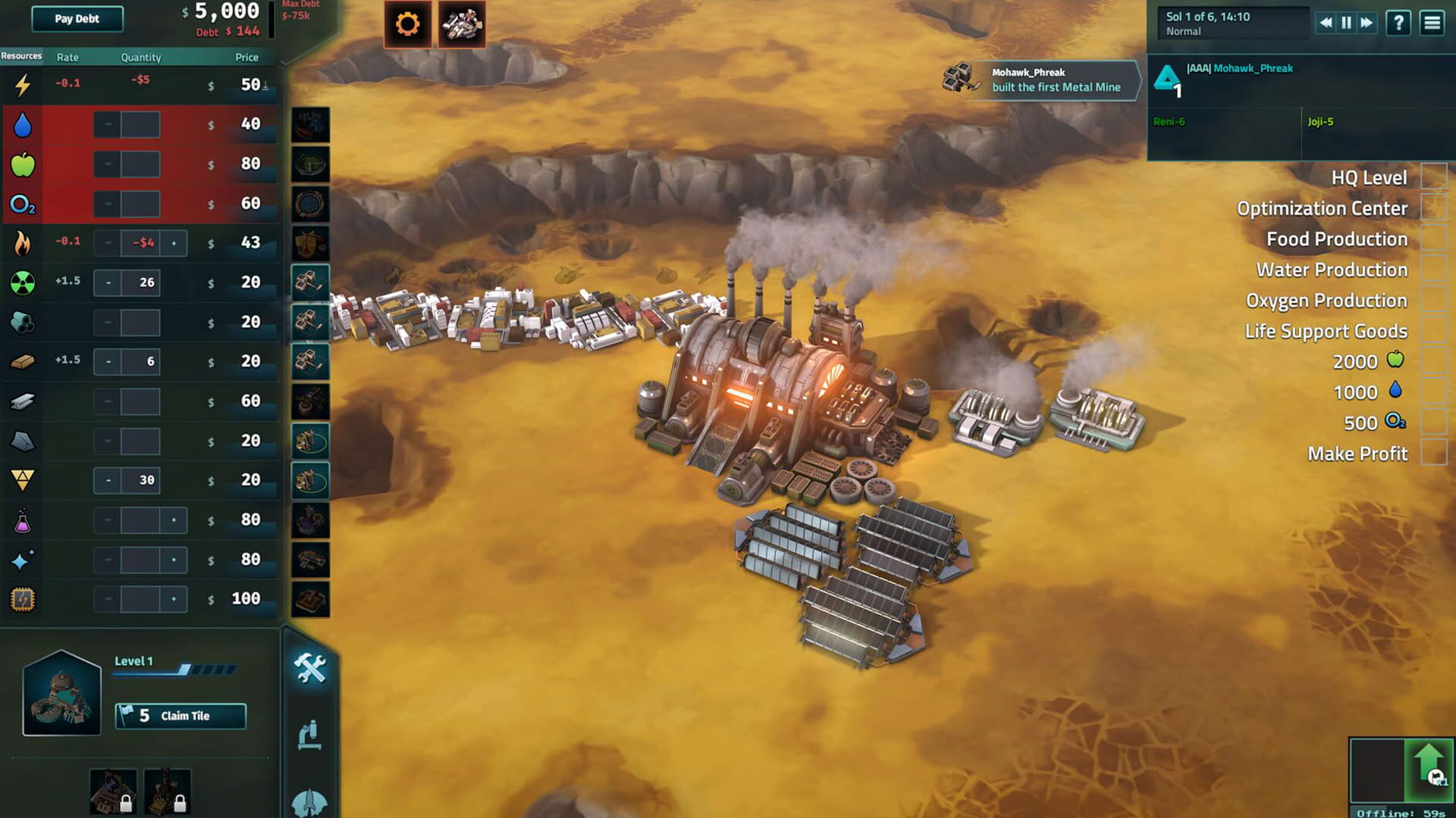 Screenshot for Offworld Trading Company: Limited Supply