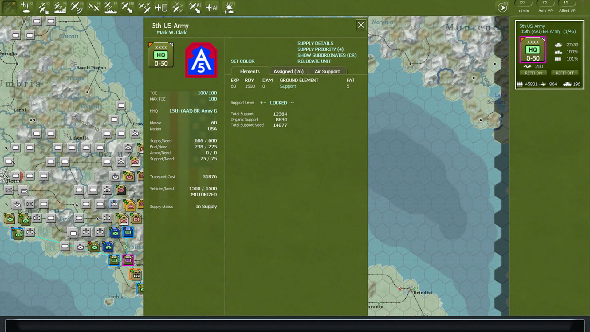 Screenshot for Gary Grigsby's War in the West: Operation Torch
