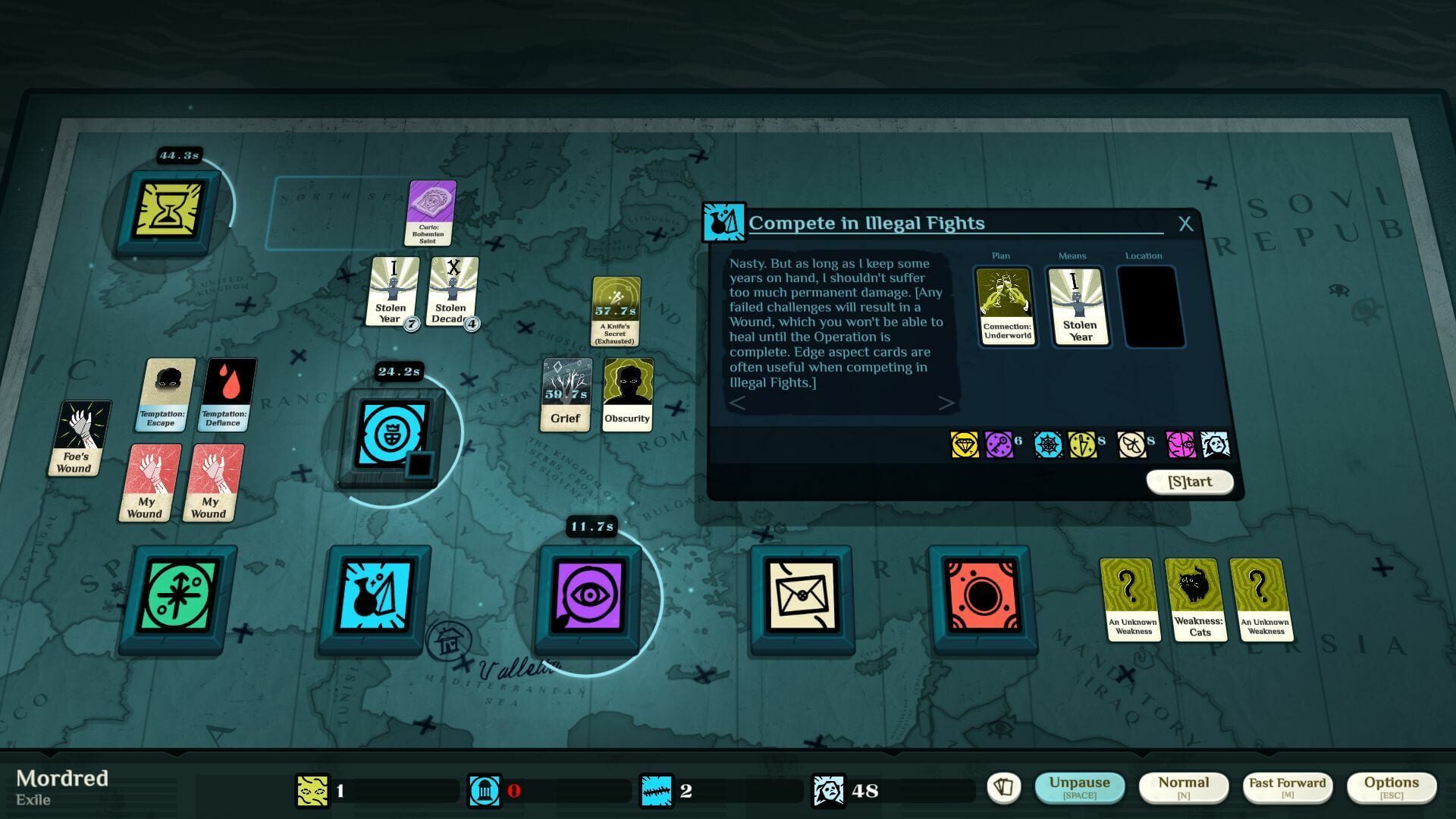 Screenshot for Cultist Simulator: The Exile