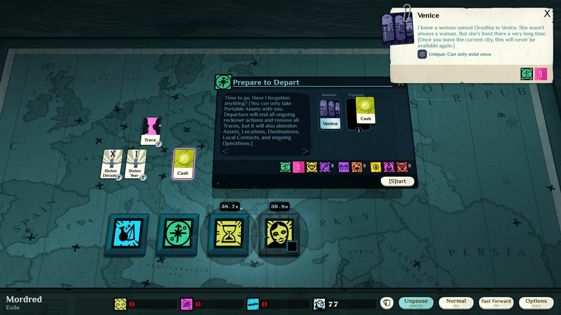 Screenshot for Cultist Simulator: The Exile
