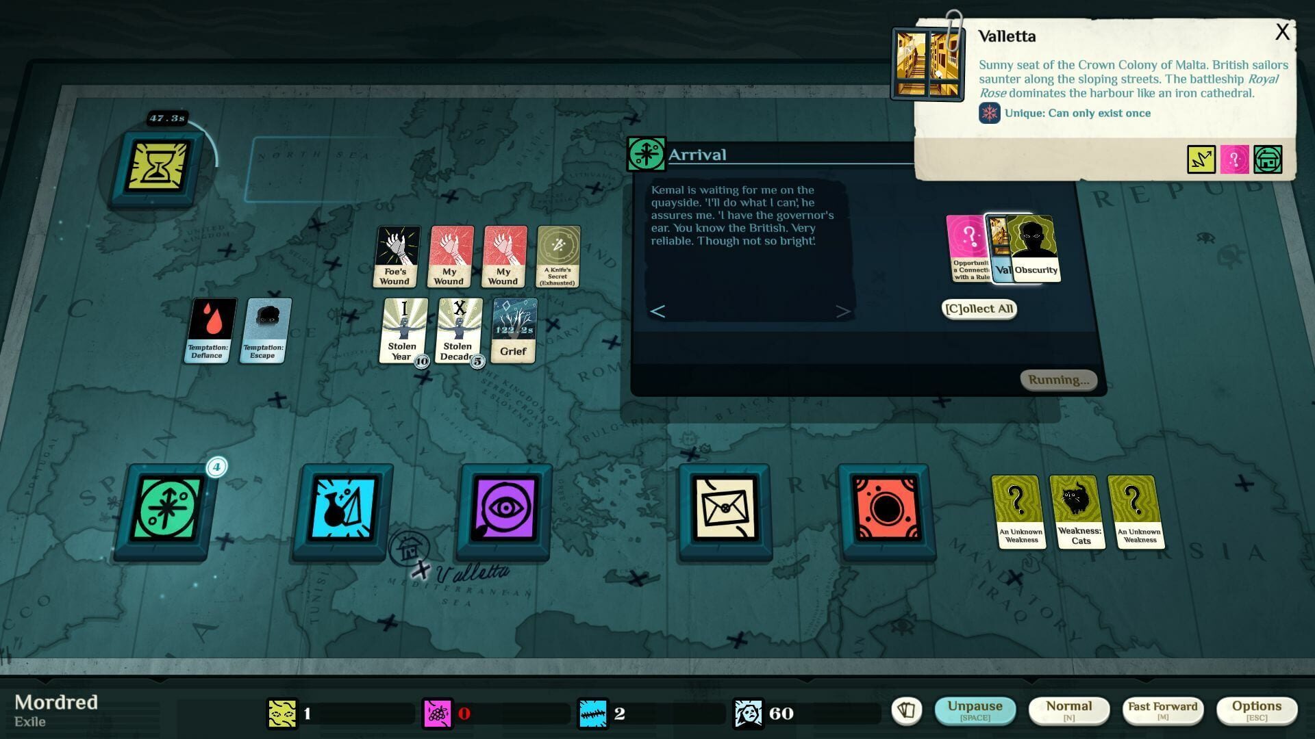 Screenshot for Cultist Simulator: The Exile