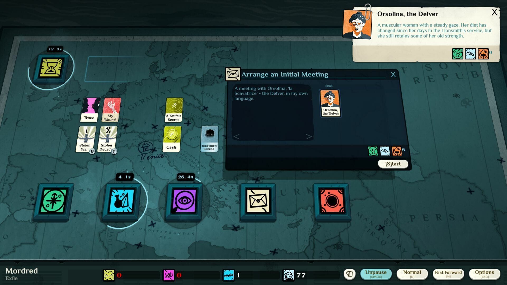 Screenshot for Cultist Simulator: The Exile