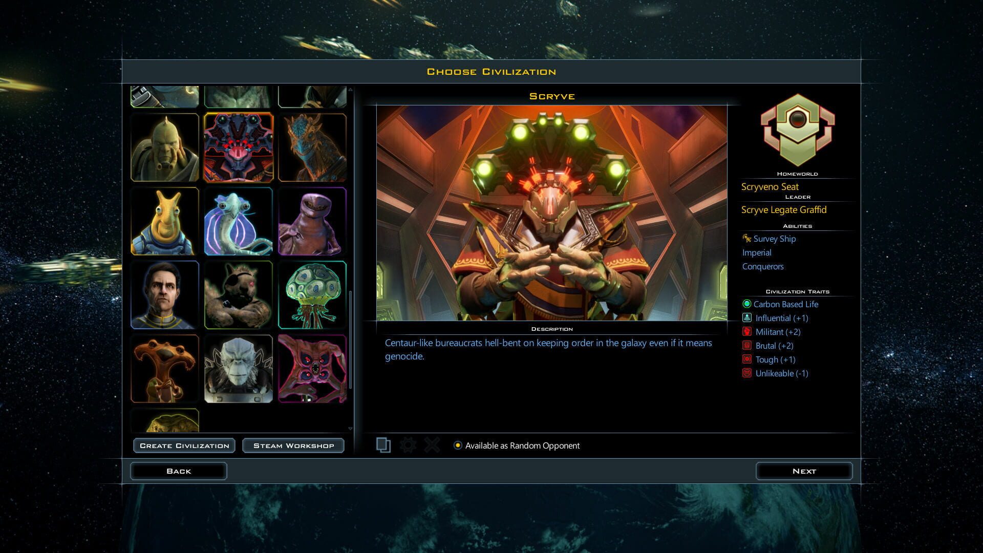 Screenshot for Galactic Civilizations III: Villains of Star Control