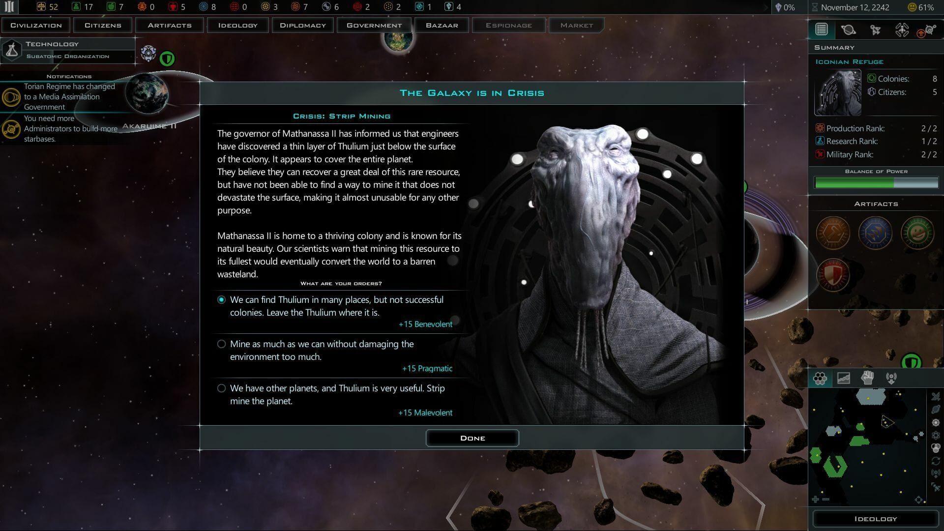 Screenshot for Galactic Civilizations III: Worlds in Crisis
