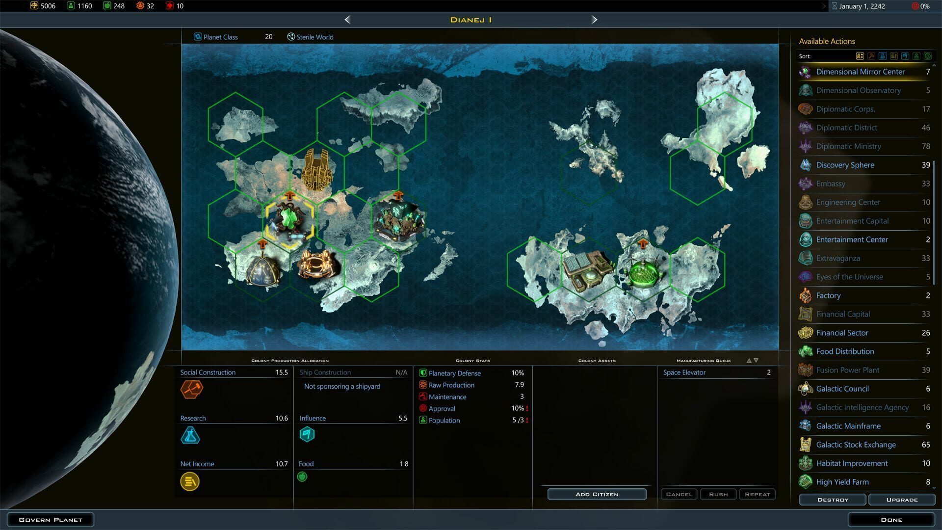Screenshot for Galactic Civilizations III: Worlds in Crisis