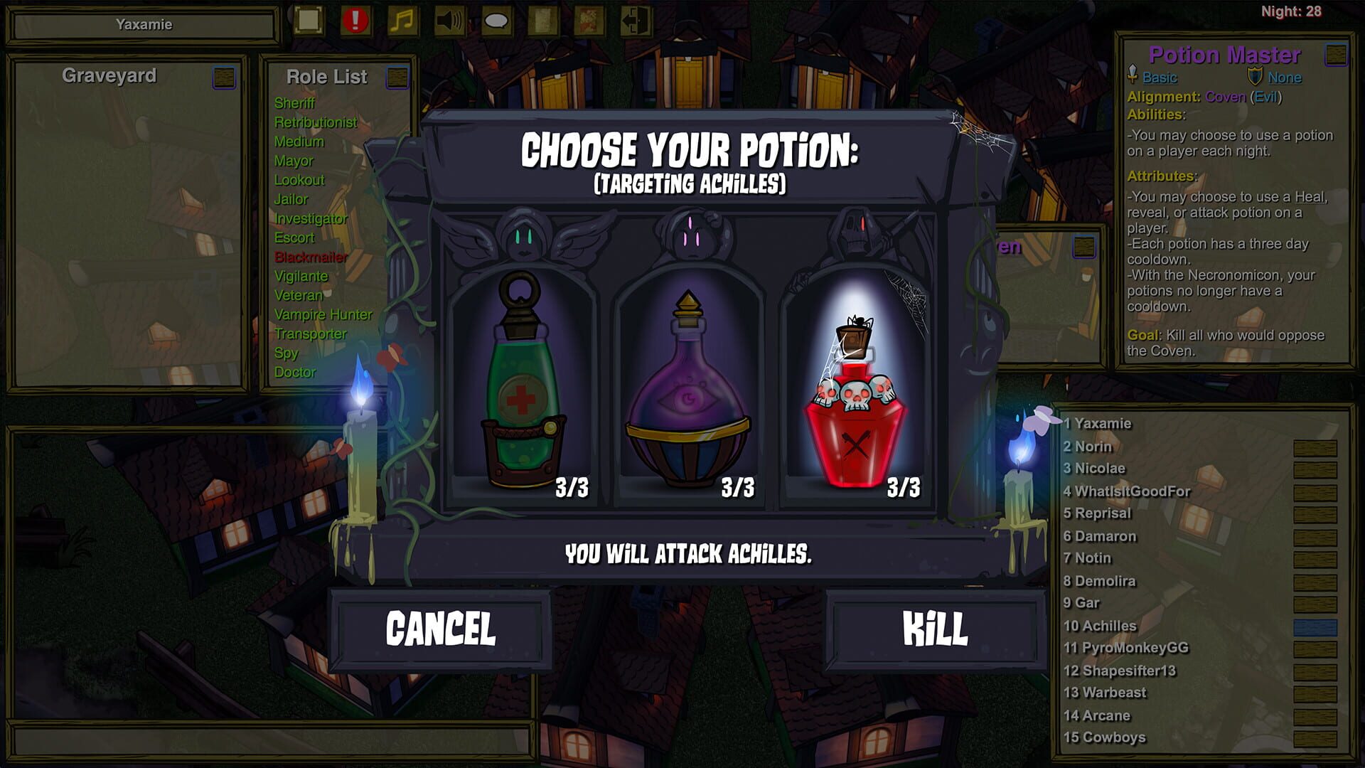 Screenshot for Town of Salem: The Coven