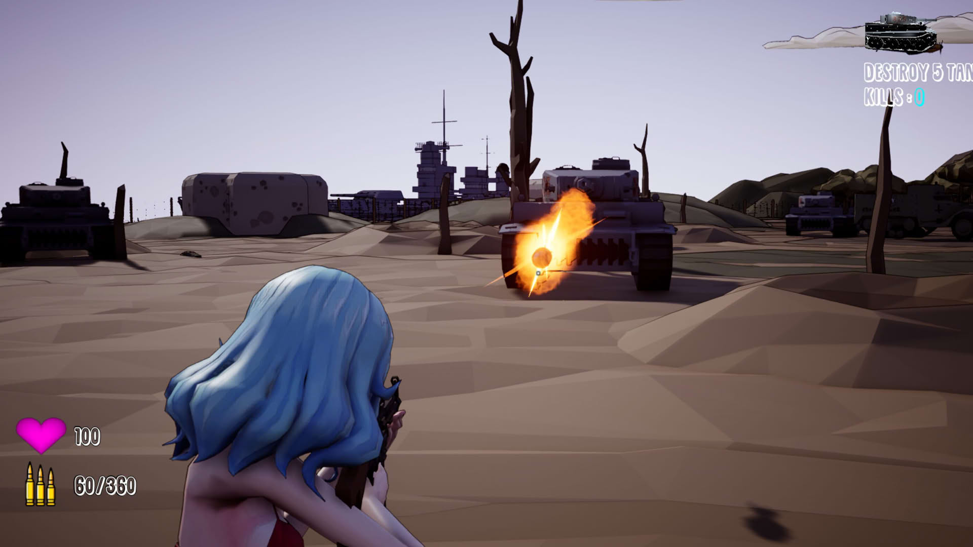 Screenshot for Inglorious Waifu VS Nazi Zombies