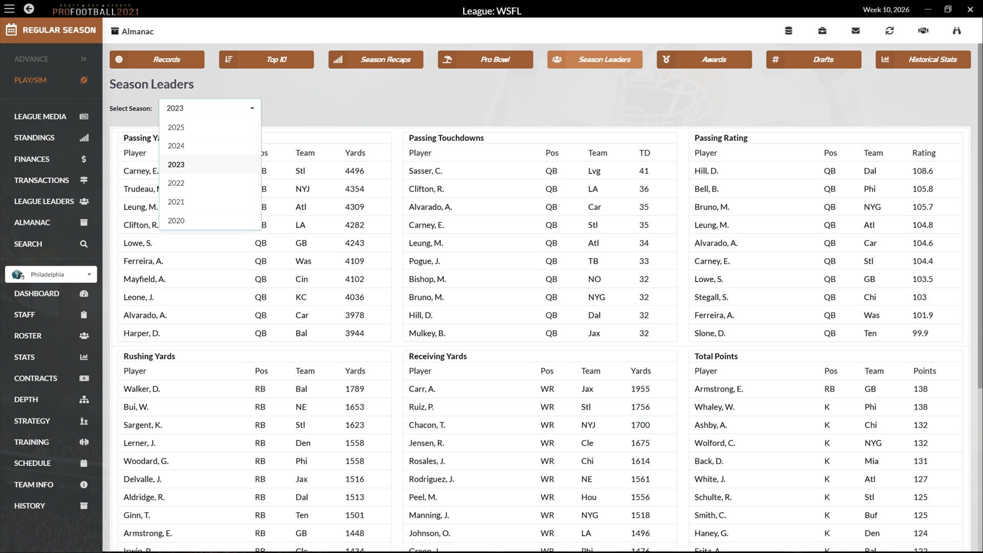 Screenshot for Draft Day Sports: Pro Football 2021