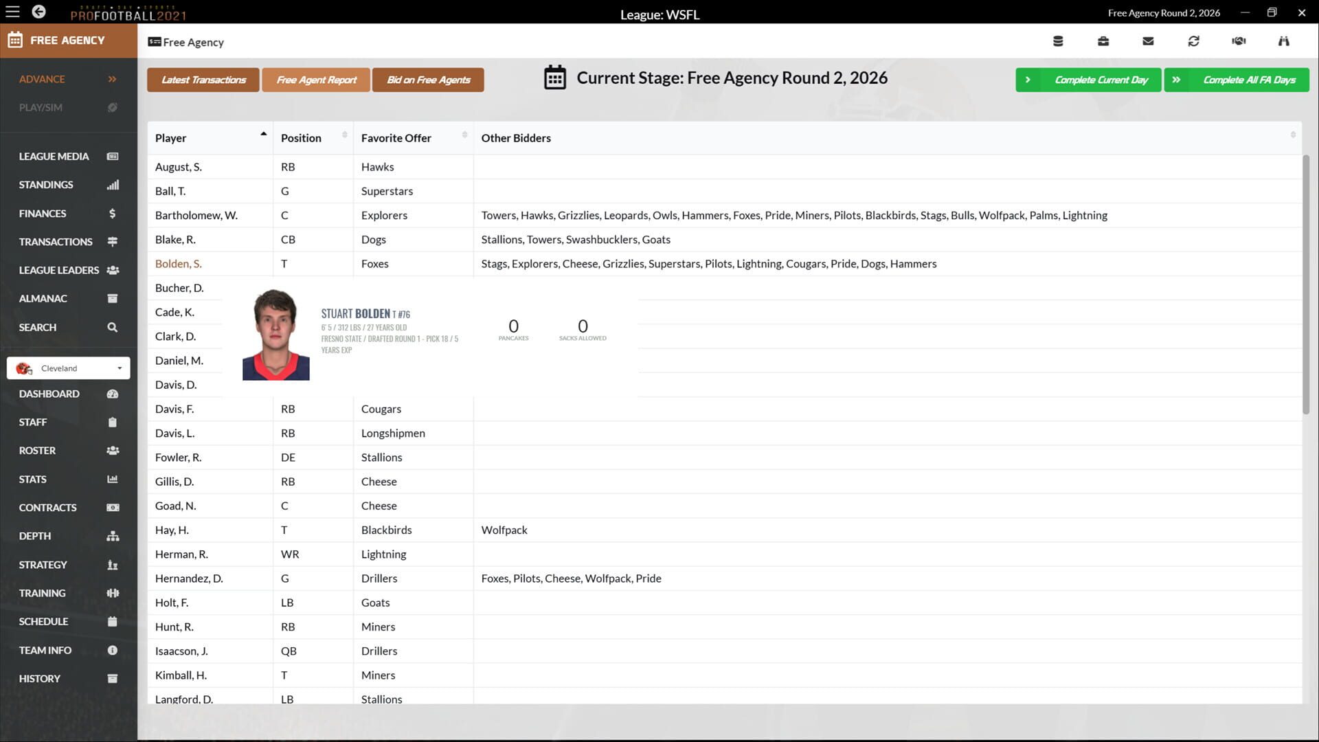 Screenshot for Draft Day Sports: Pro Football 2021