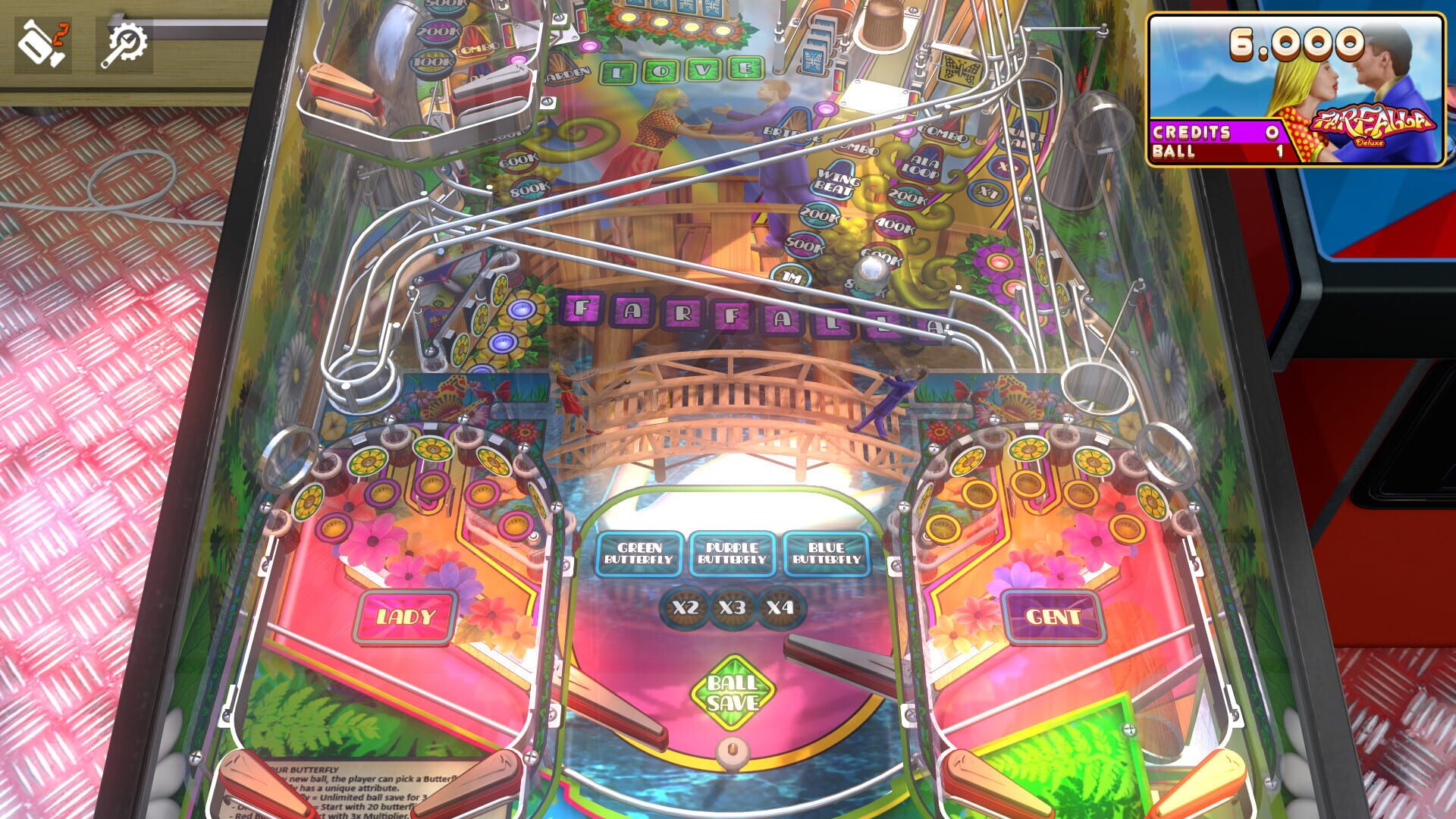 Screenshot for Zaccaria Pinball: Farfalla Deluxe Pinball Table