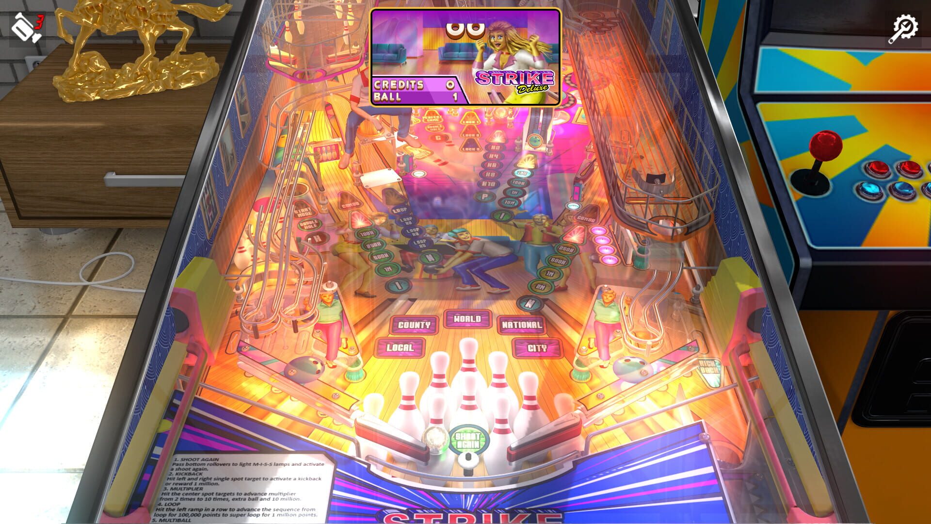 Screenshot for Zaccaria Pinball: Strike Deluxe Pinball Table