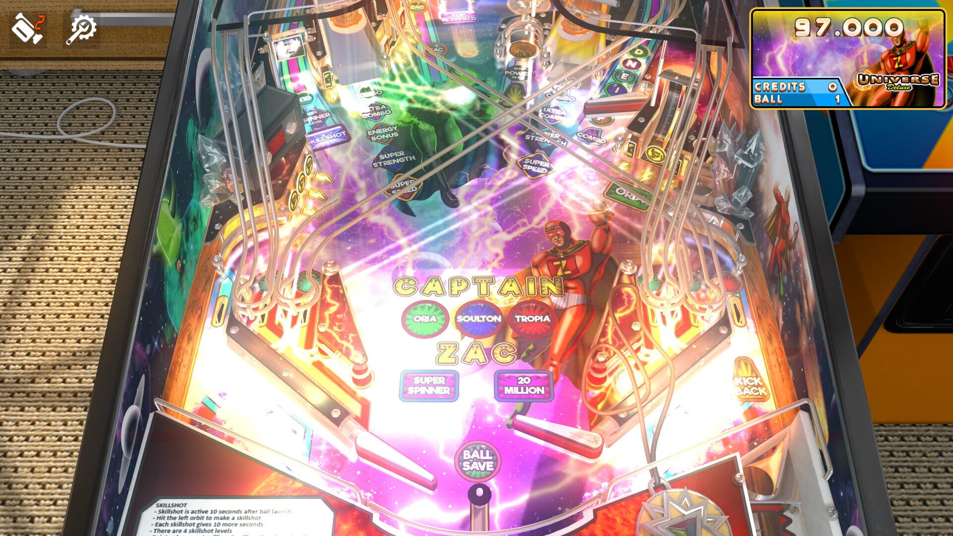 Screenshot for Zaccaria Pinball: Universe Deluxe Pinball Table