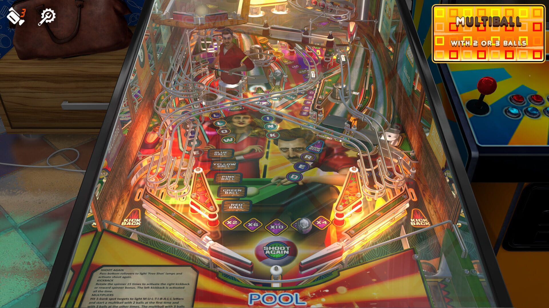 Screenshot for Zaccaria Pinball: Pool Champion Deluxe Pinball Table