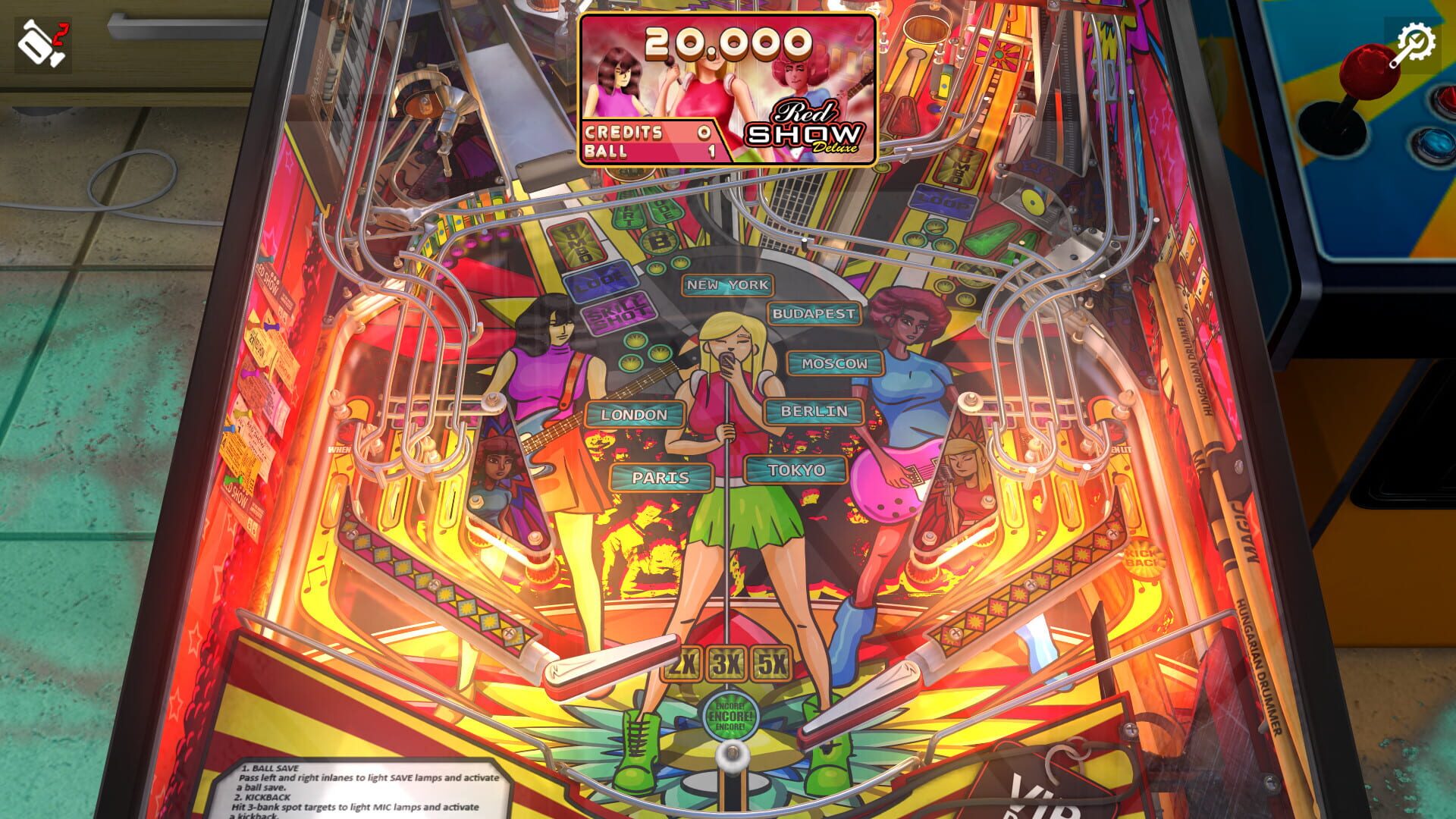 Screenshot for Zaccaria Pinball: Red Show Deluxe Pinball Table