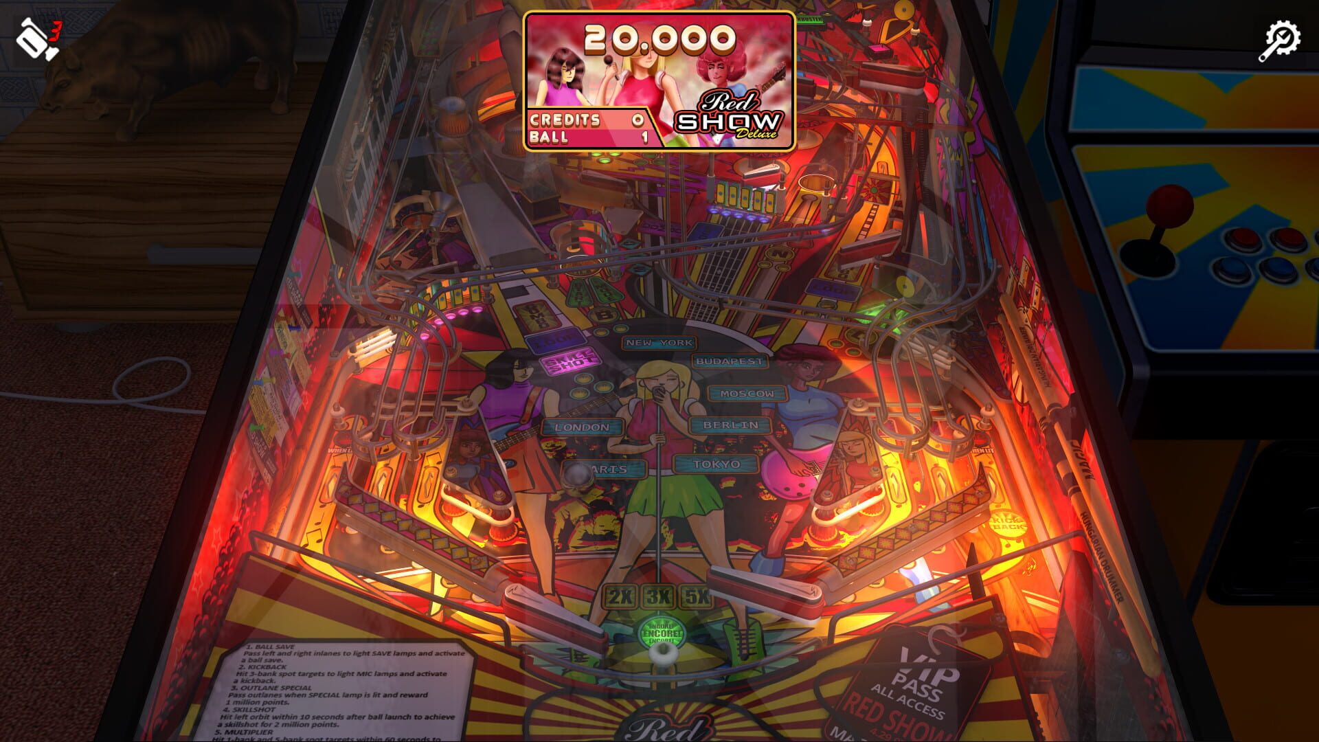 Screenshot for Zaccaria Pinball: Red Show Deluxe Pinball Table