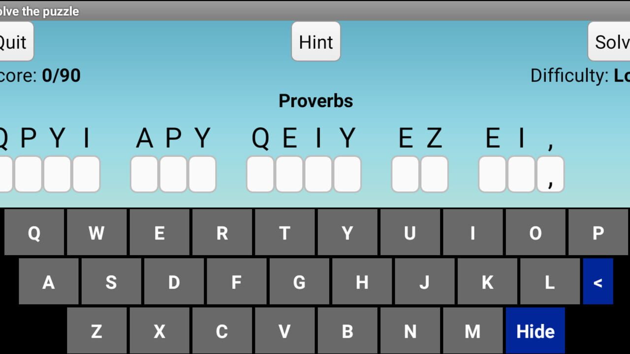Screenshot for Cryptogram Puzzles