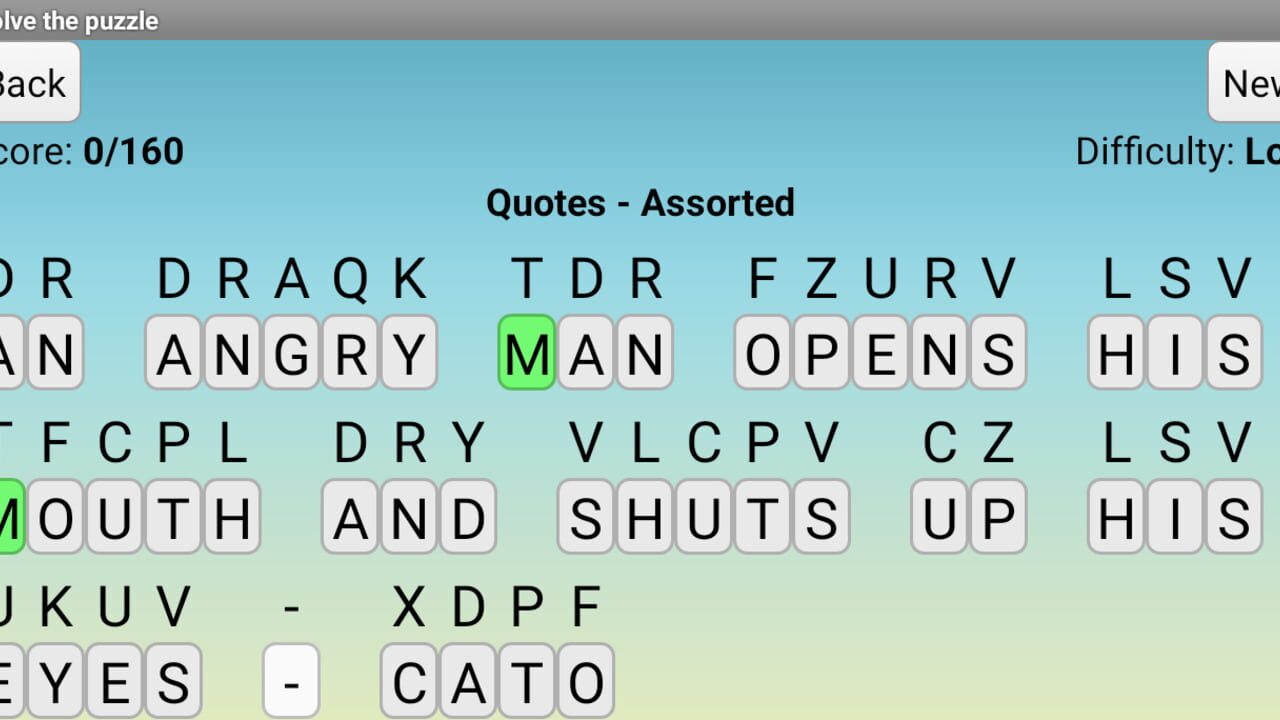 Screenshot for Cryptogram Puzzles