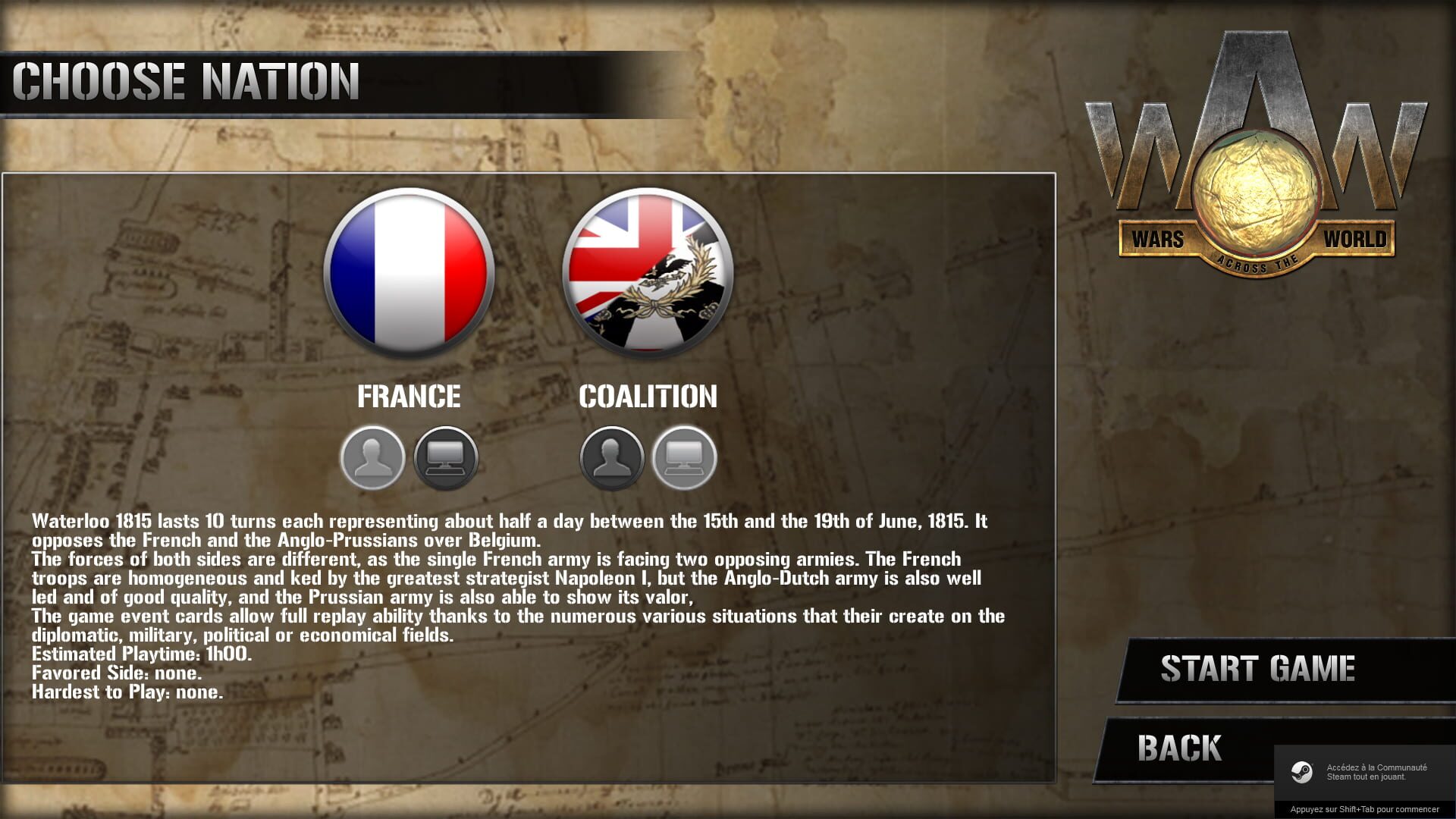 Screenshot for Wars Across the World: Waterloo 1815