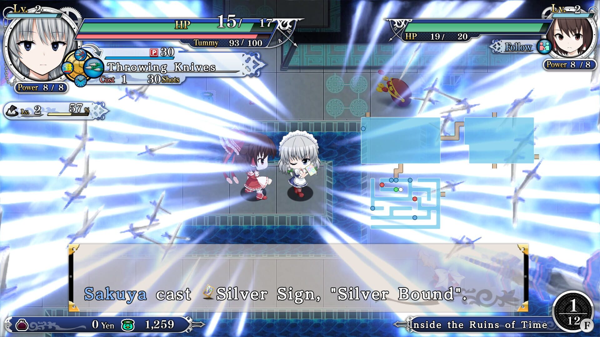 Screenshot for Touhou Genso Wanderer Reloaded: Sakuya Izayoi