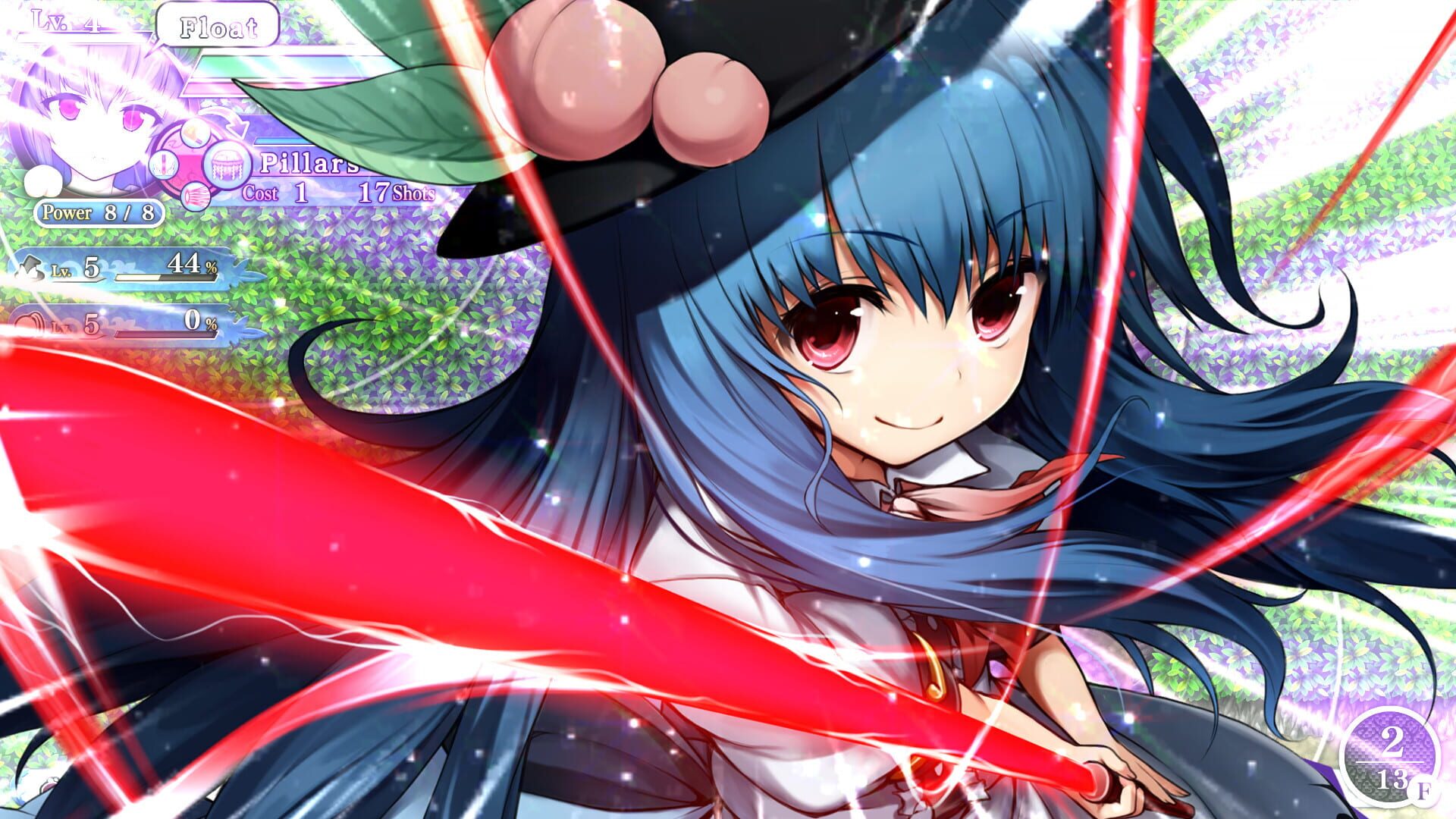 Screenshot for Touhou Genso Wanderer Reloaded: Tenshi Hinanawi