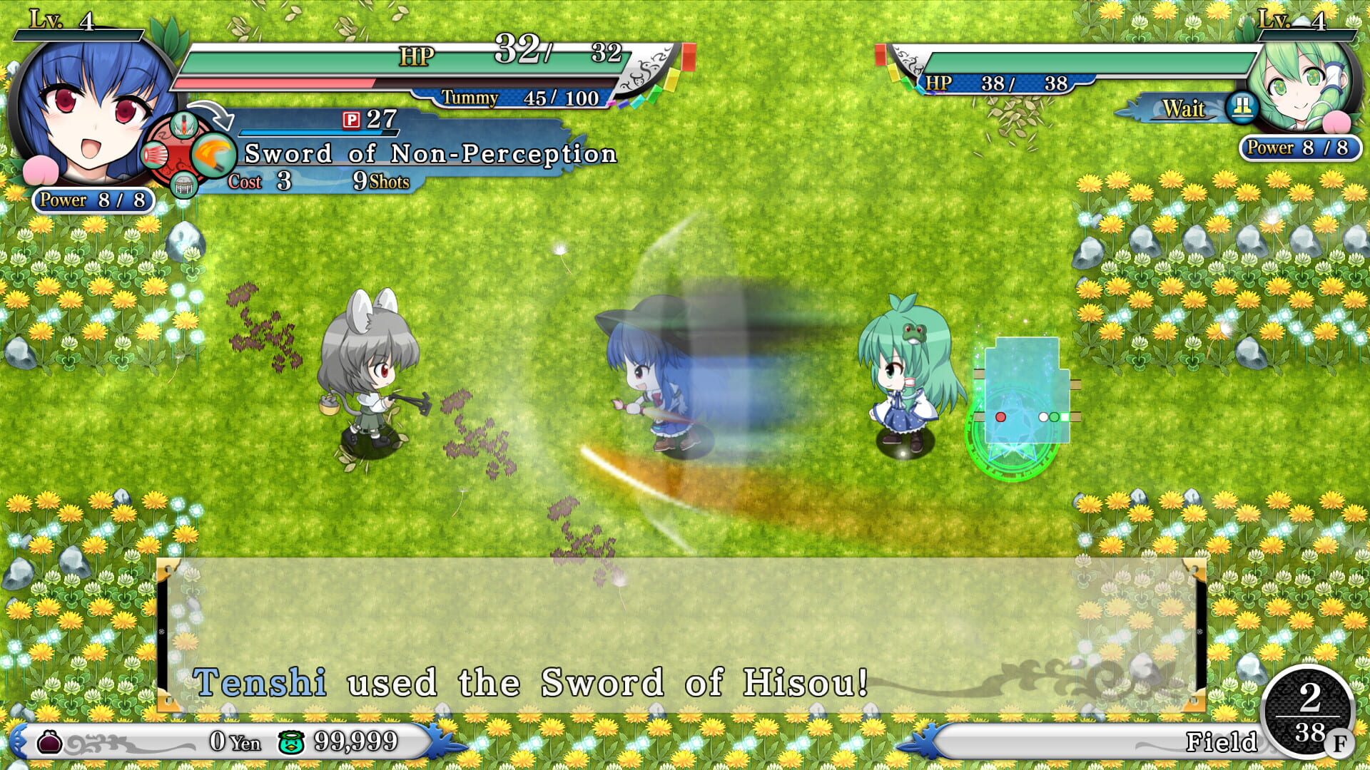 Screenshot for Touhou Genso Wanderer Reloaded: Tenshi Hinanawi
