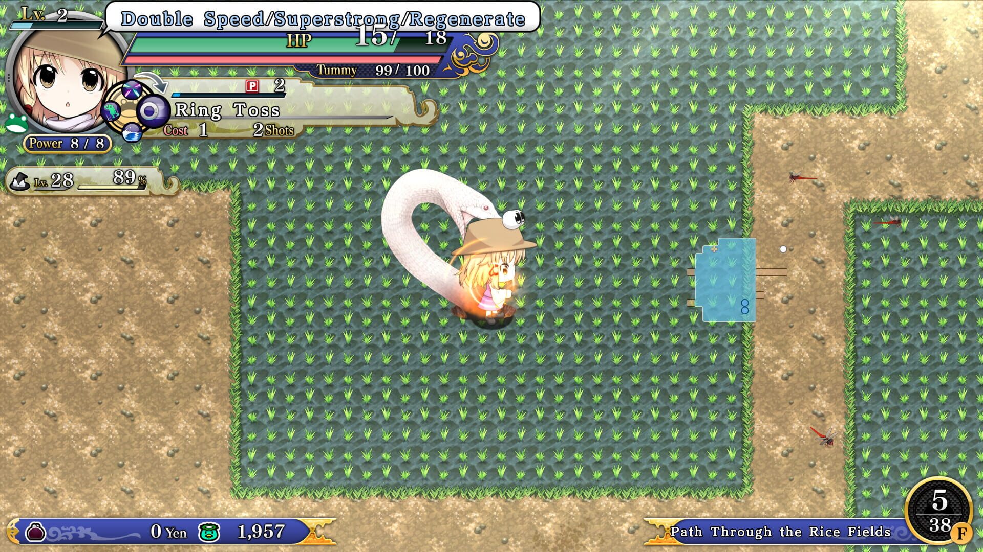 Screenshot for Touhou Genso Wanderer Reloaded: Suwako Moriya