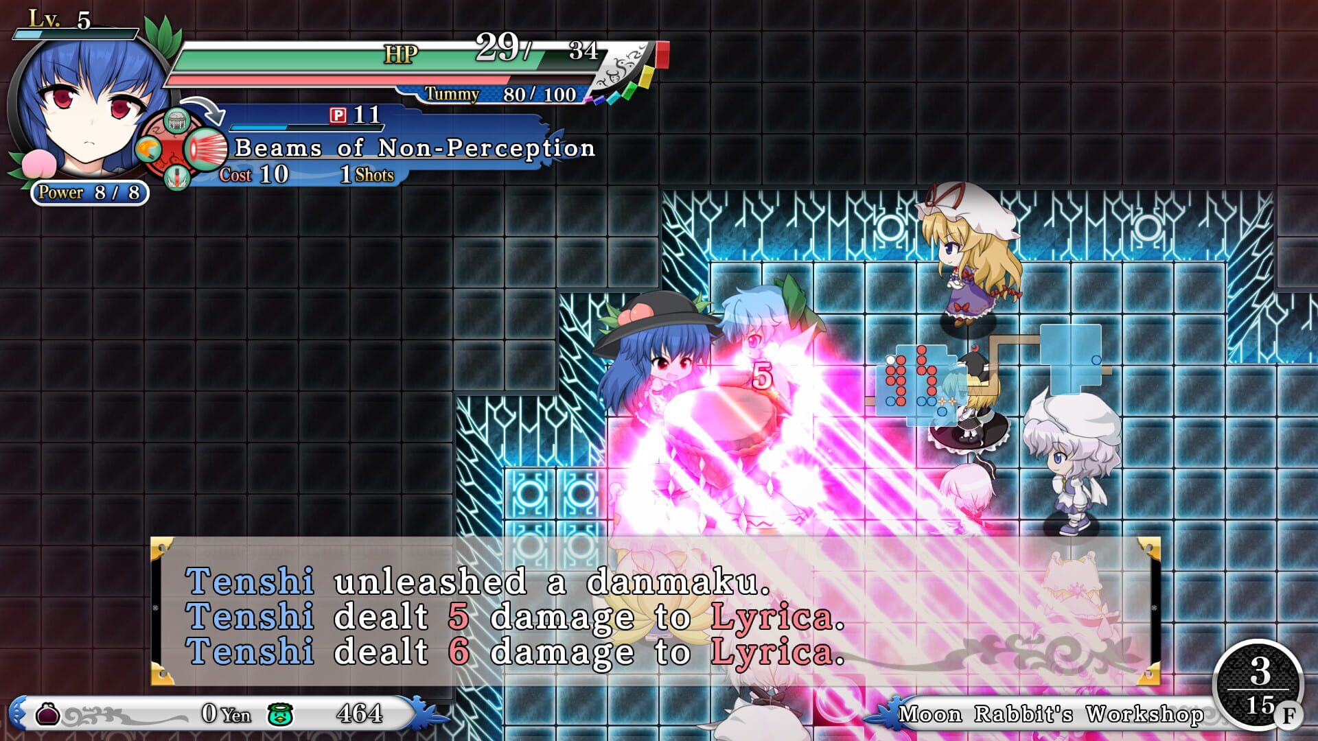 Screenshot for Touhou Genso Wanderer Reloaded: Tenshi Hinanawi