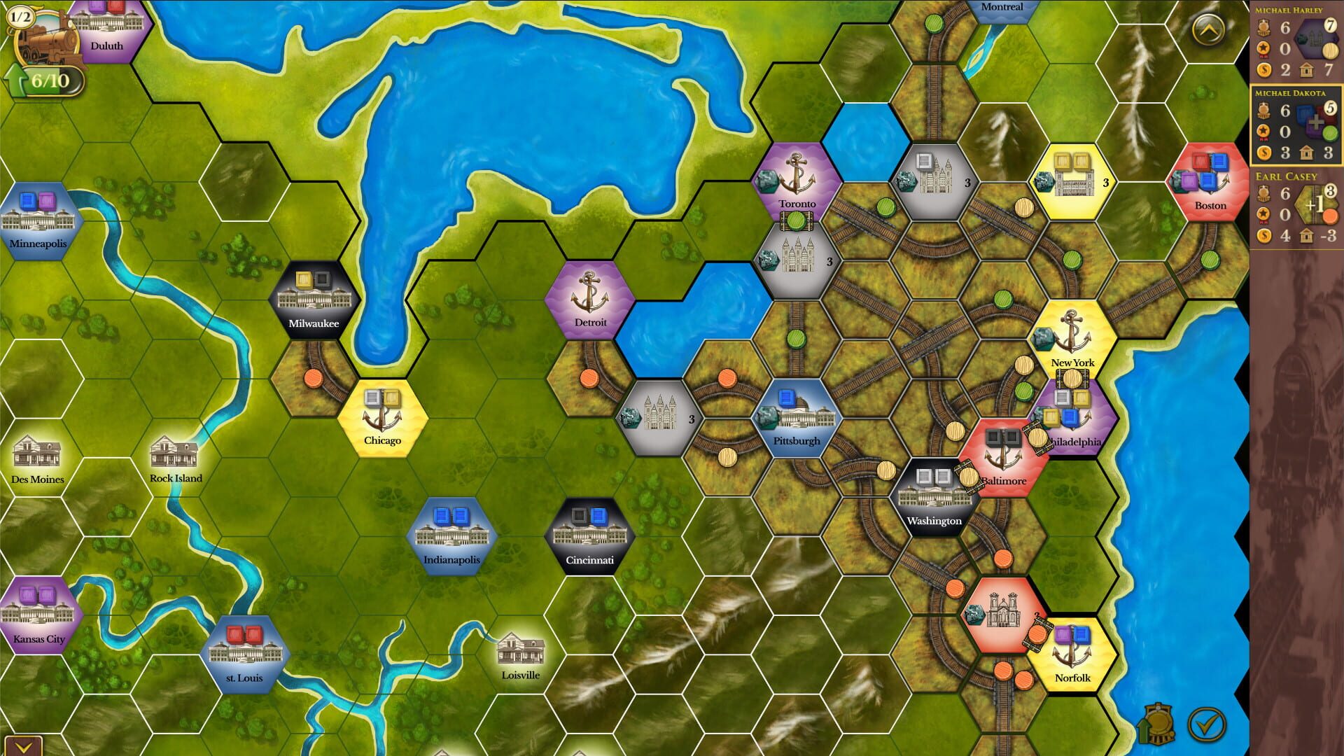 Screenshot for Steam: Rails to Riches - USA-Canada Map