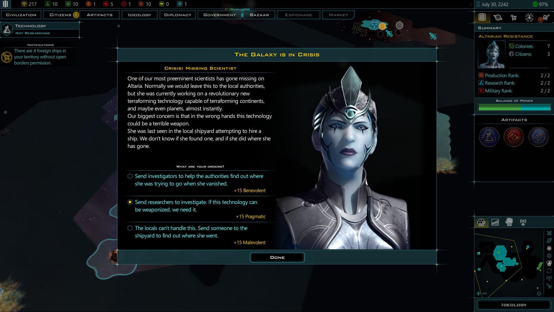 Screenshot for Galactic Civilizations III: Worlds in Crisis DLC