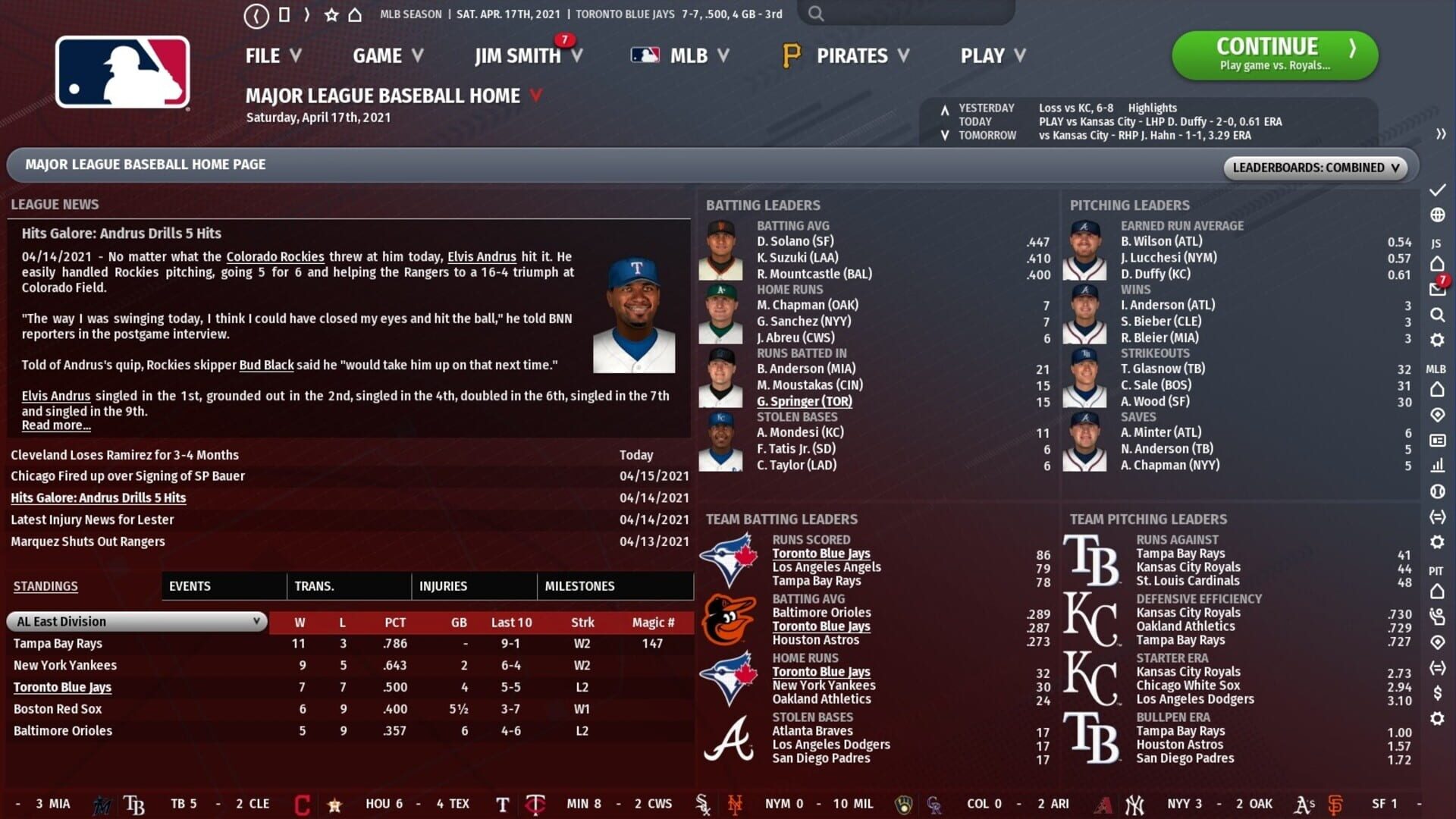 Screenshot for Out of the Park Baseball 22