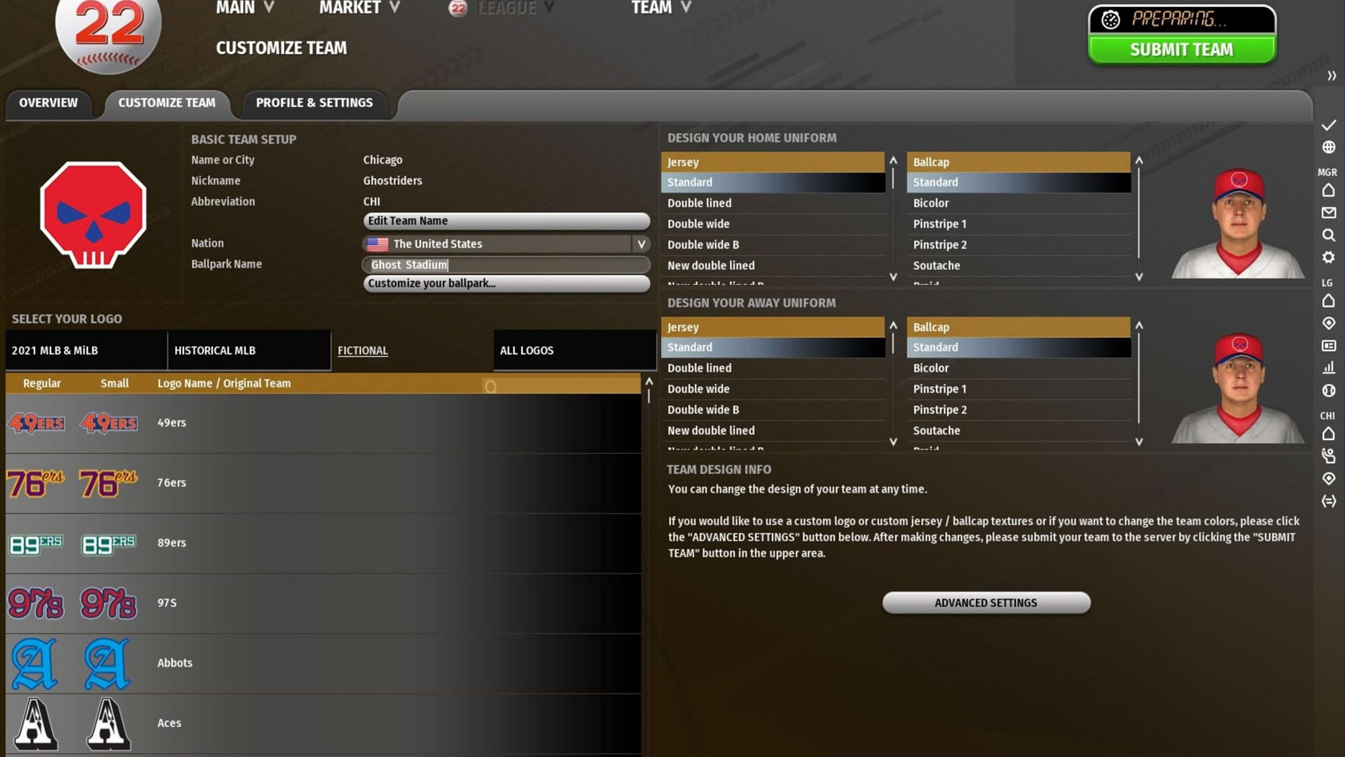 Screenshot for Out of the Park Baseball 22