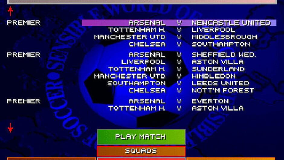 Screenshot for Sensible World of Soccer '96/'97