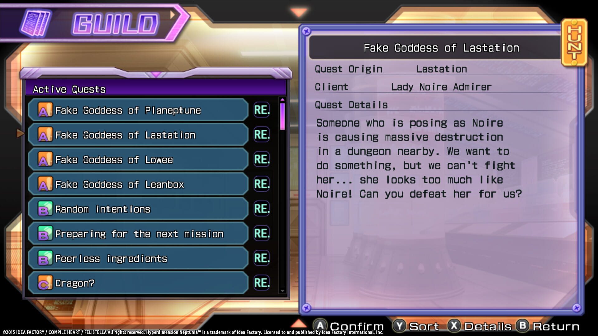 Screenshot for Hyperdimension Neptunia Re;Birth1: Shares Quests
