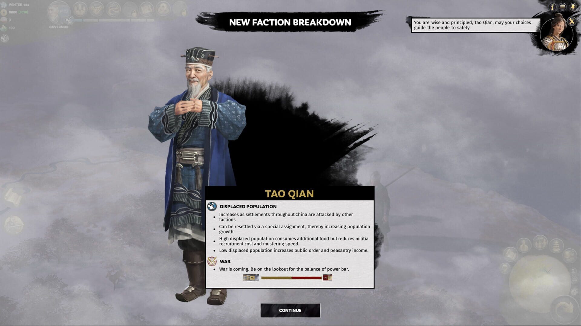 Screenshot for Total War: Three Kingdoms - Tao Qian