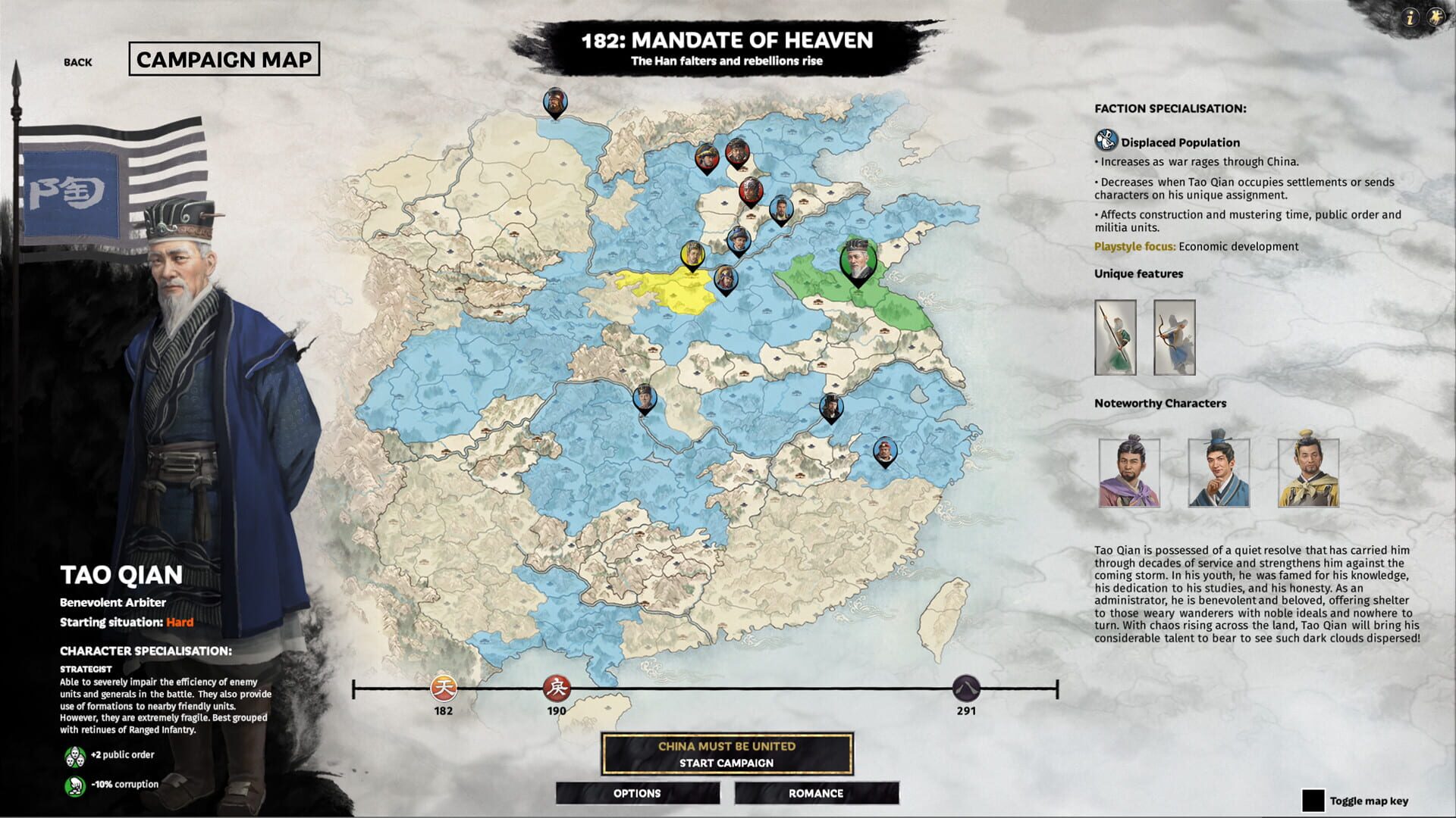 Screenshot for Total War: Three Kingdoms - Tao Qian