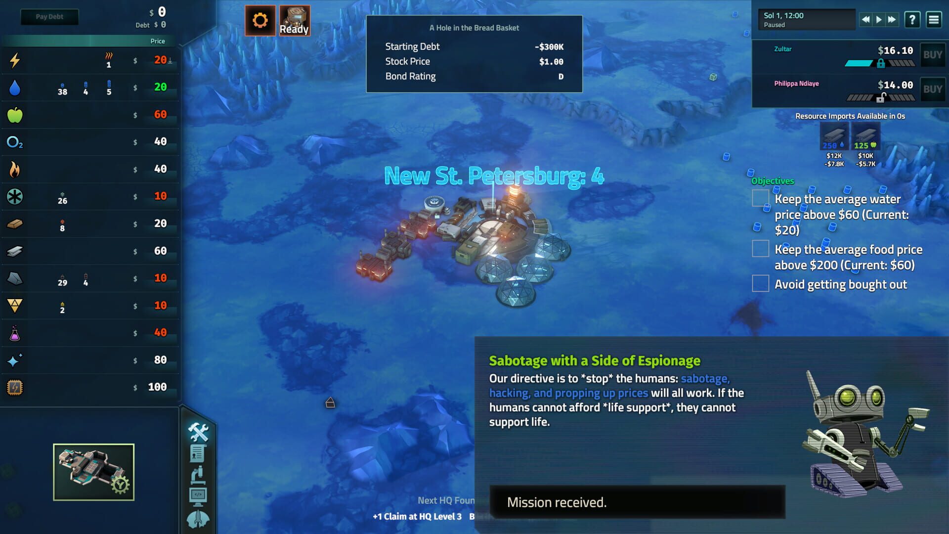Screenshot for Offworld Trading Company: The Europa Wager Expansion
