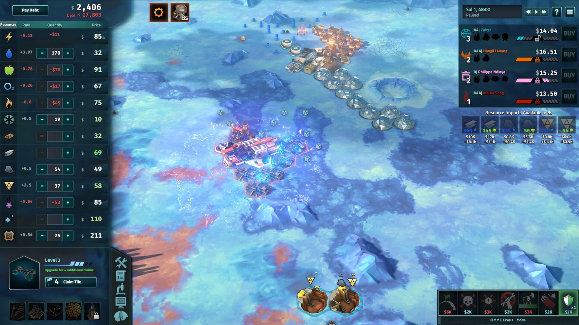 Screenshot for Offworld Trading Company: The Europa Wager Expansion