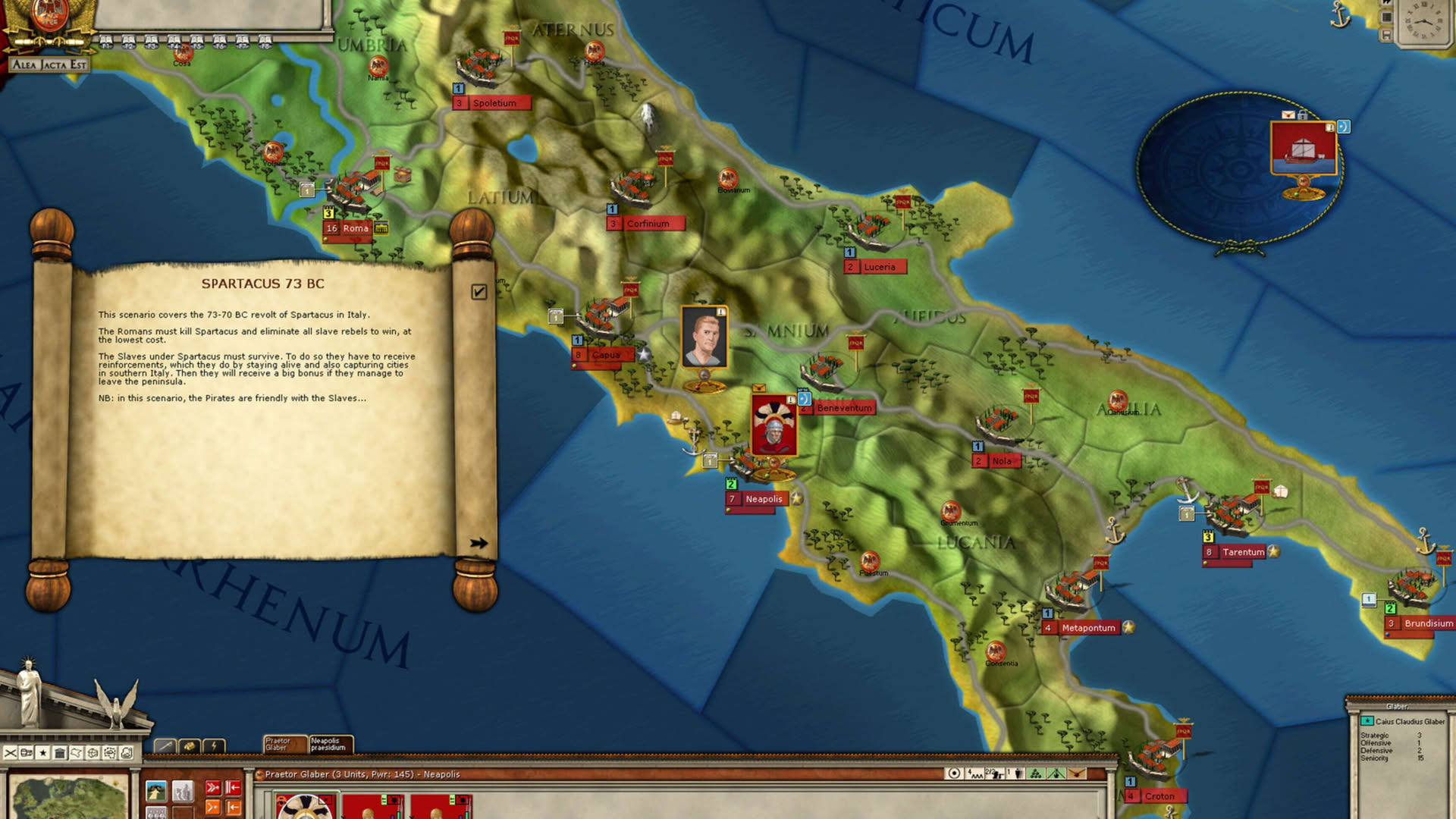 Screenshot for Alea Jacta Est: Spartacus 73BC