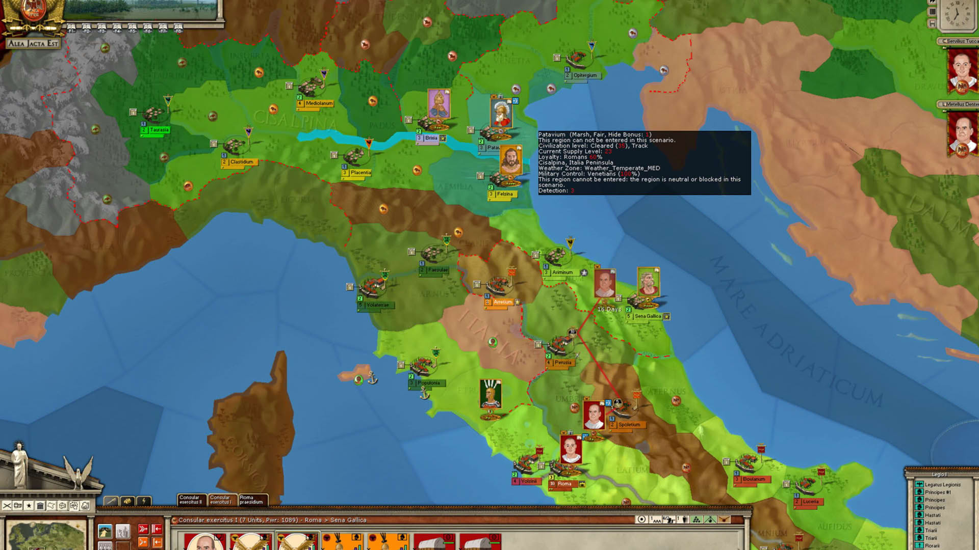 Screenshot for Alea Jacta Est: Birth of Rome