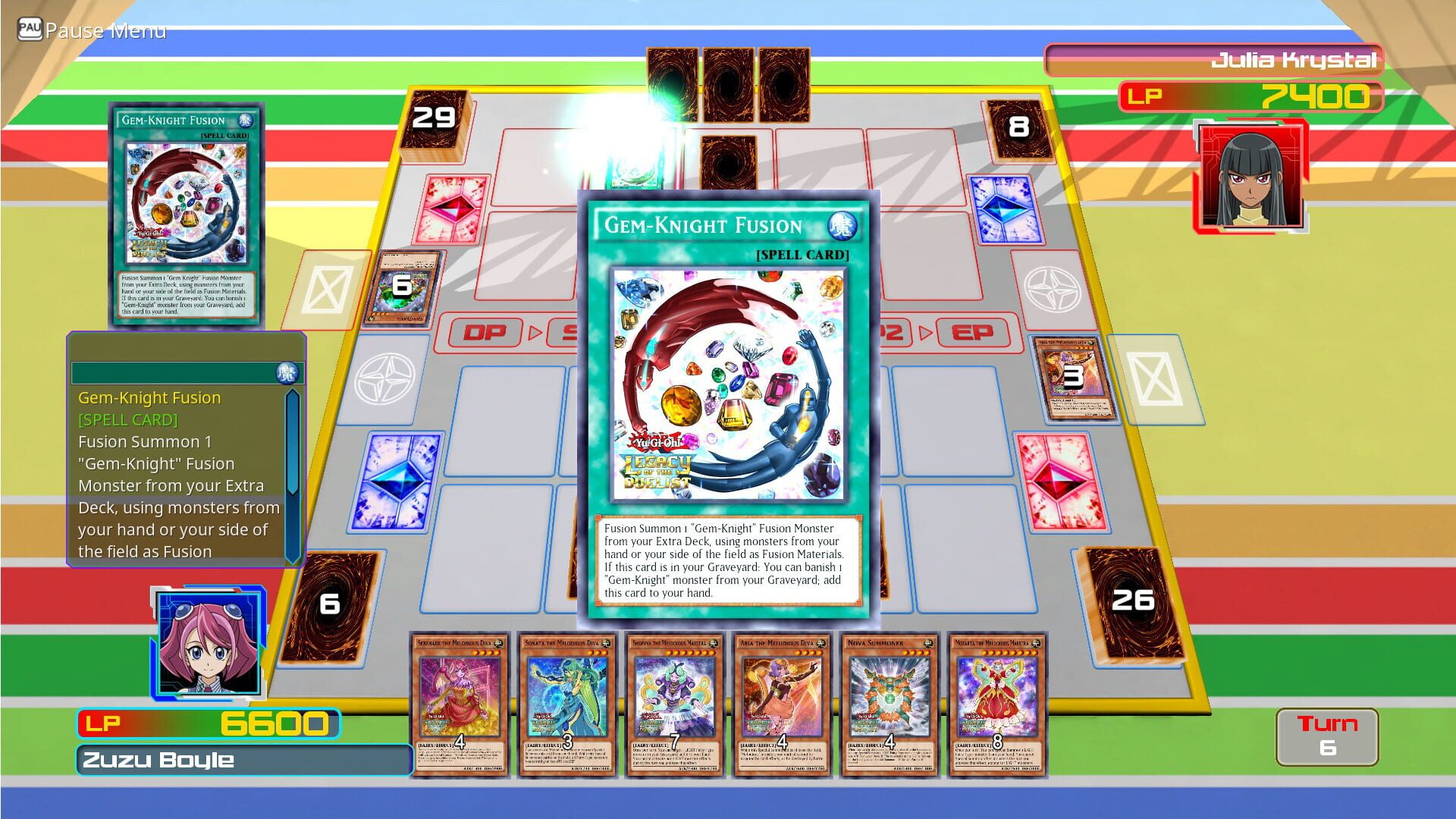Screenshot for Yu-Gi-Oh! Legacy of the Duelist: Arc-V Zuzu v. Julia