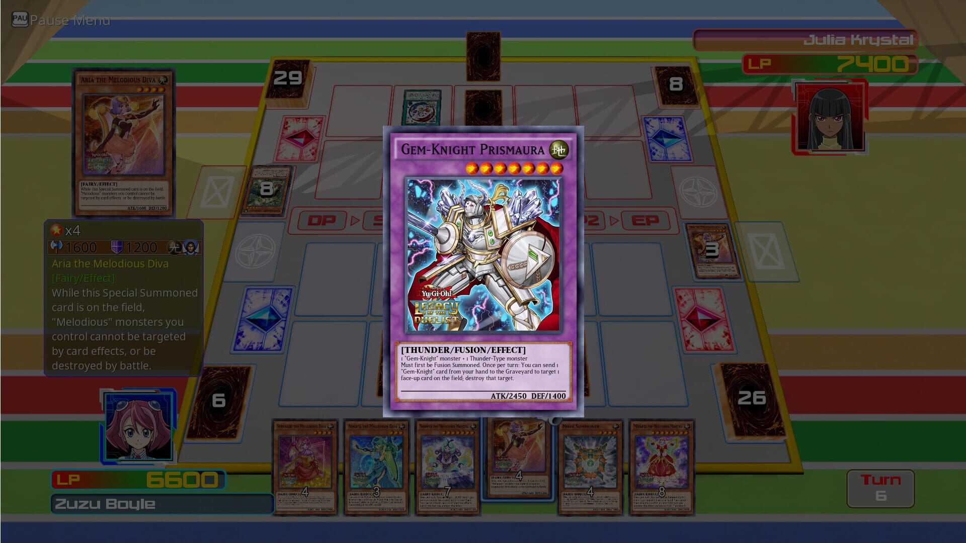 Screenshot for Yu-Gi-Oh! Legacy of the Duelist: Arc-V Zuzu v. Julia