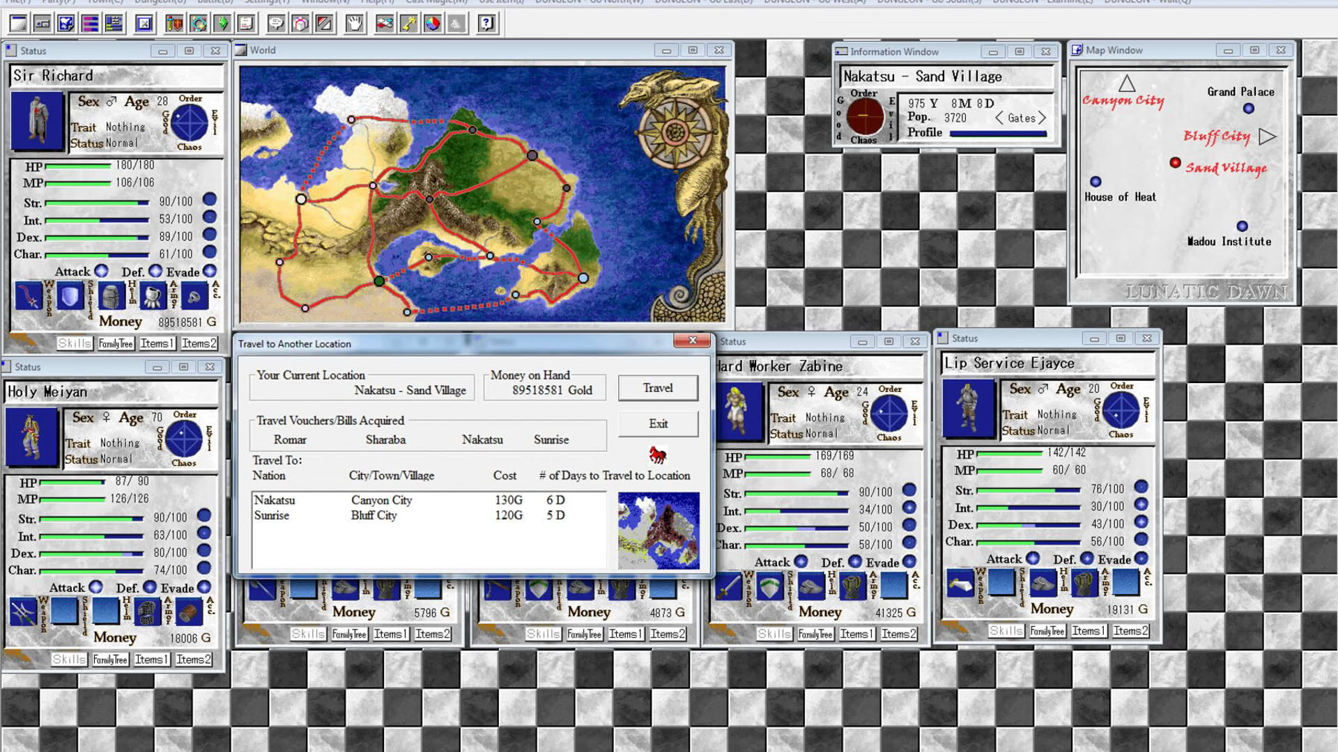Screenshot for Lunatic Dawn: Book of Futures