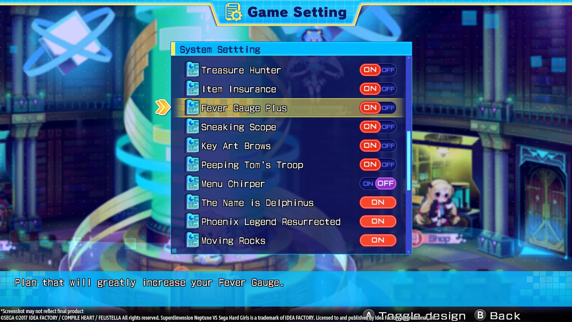 Screenshot for Superdimension Neptune vs. Sega Hard Girls: Fever Gauge Plus