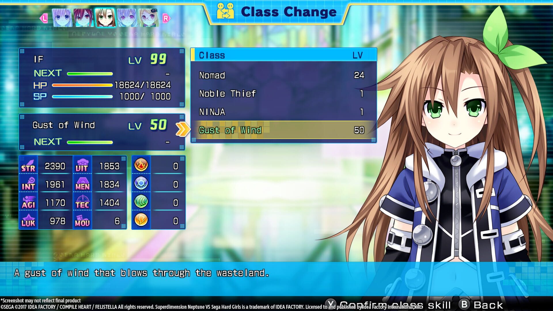 Screenshot for Superdimension Neptune vs. Sega Hard Girls: If's Gust of Wind