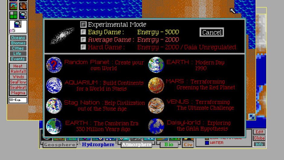 Screenshot for SimEarth: The Living Planet