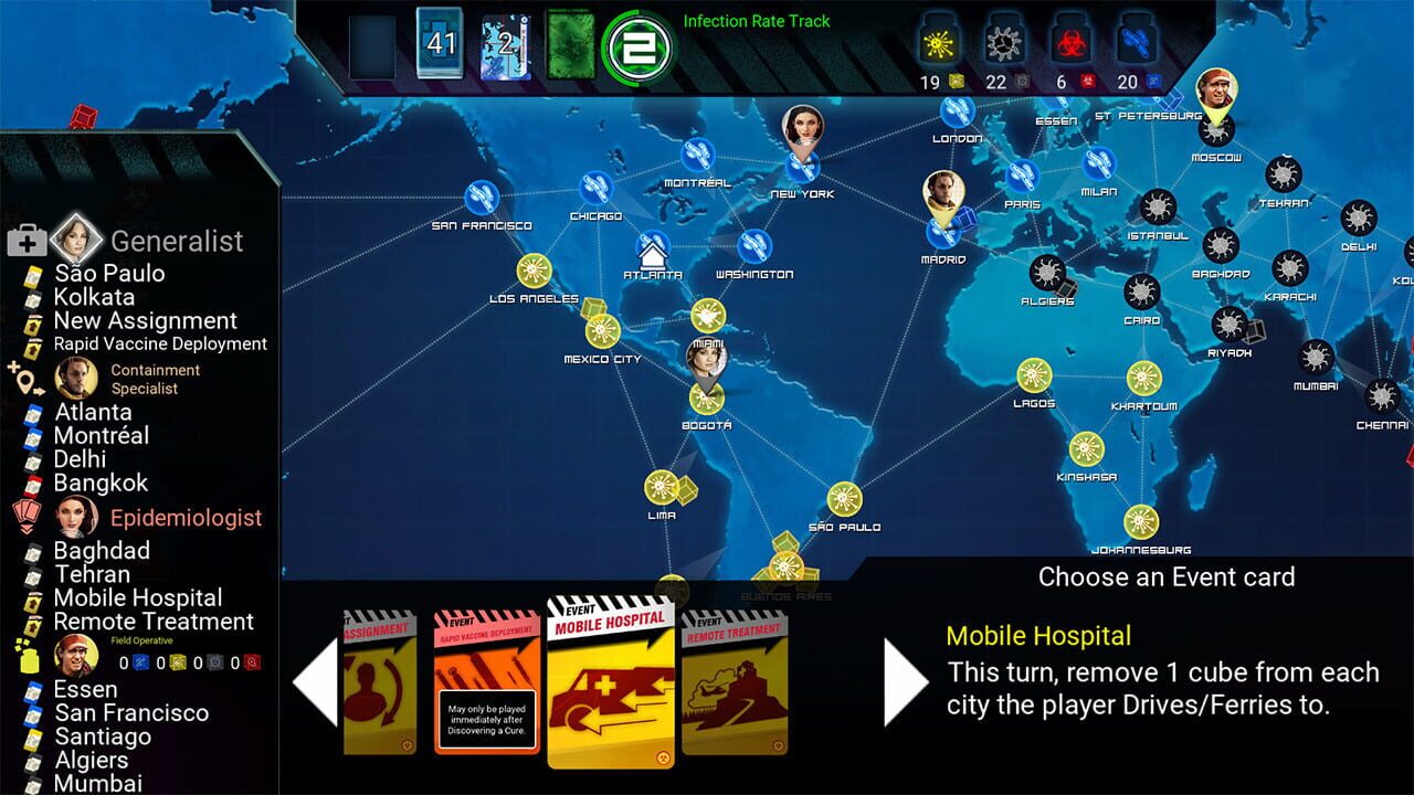 Screenshot for Pandemic: The Board Game - On the Brink: Roles & Events