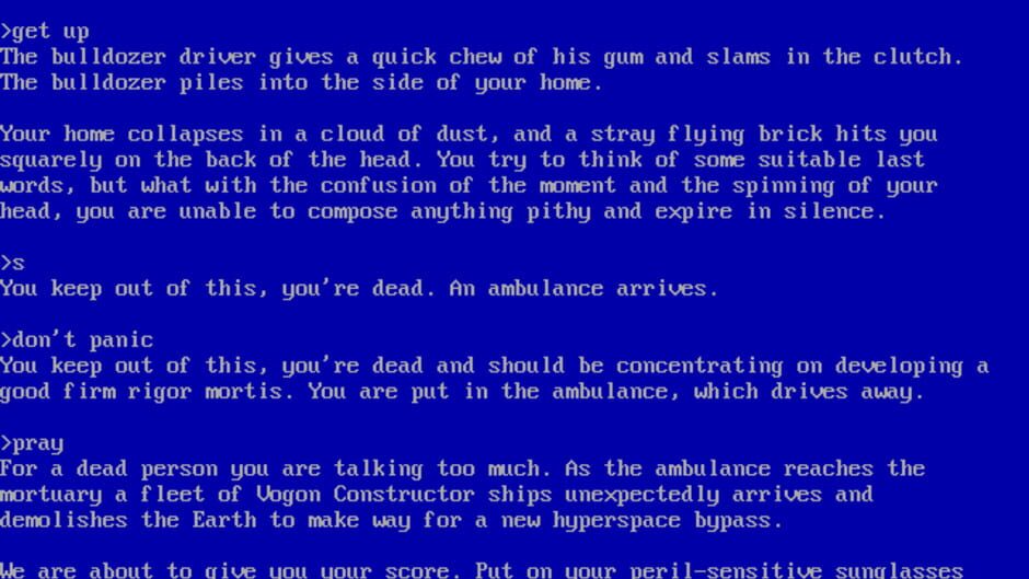 Screenshot for The Hitchhiker's Guide to the Galaxy